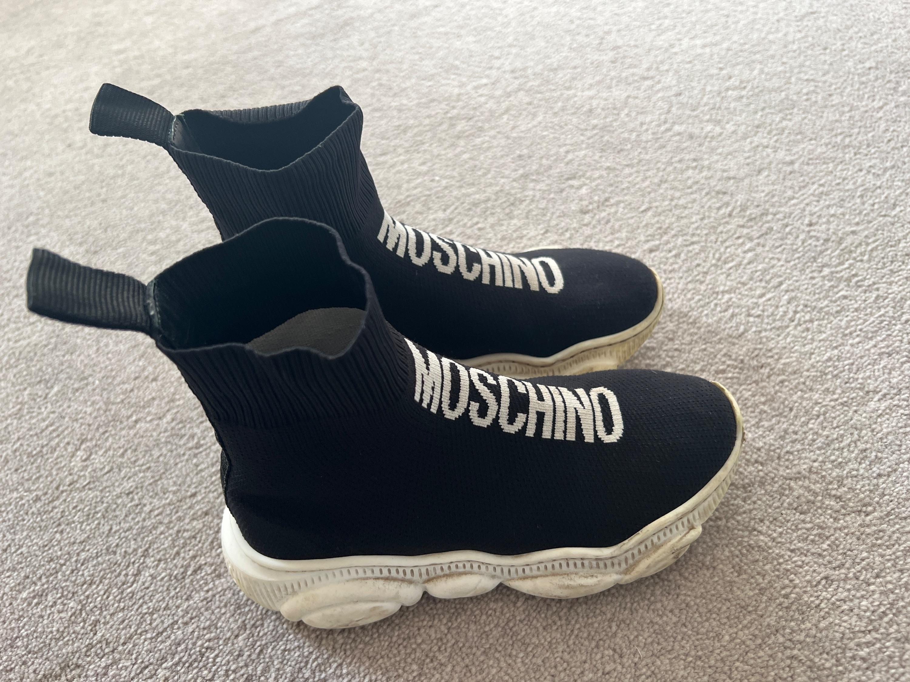 Moschino Kid's Black Sock Trainers