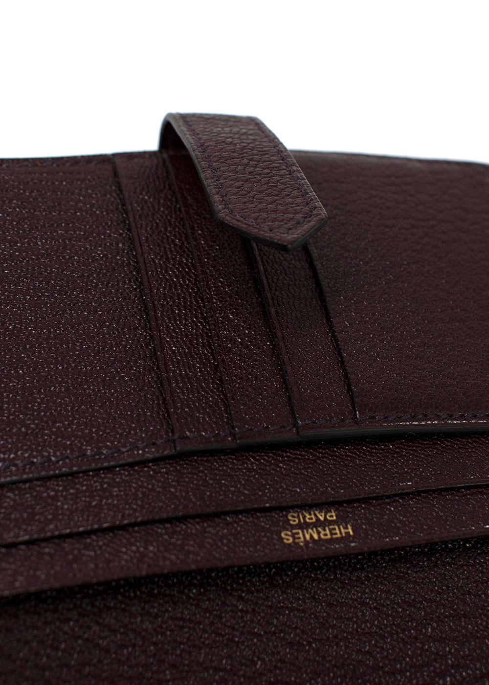 Hermes Rouge Sellier Chevre Mysore Compact Bearn Wallet