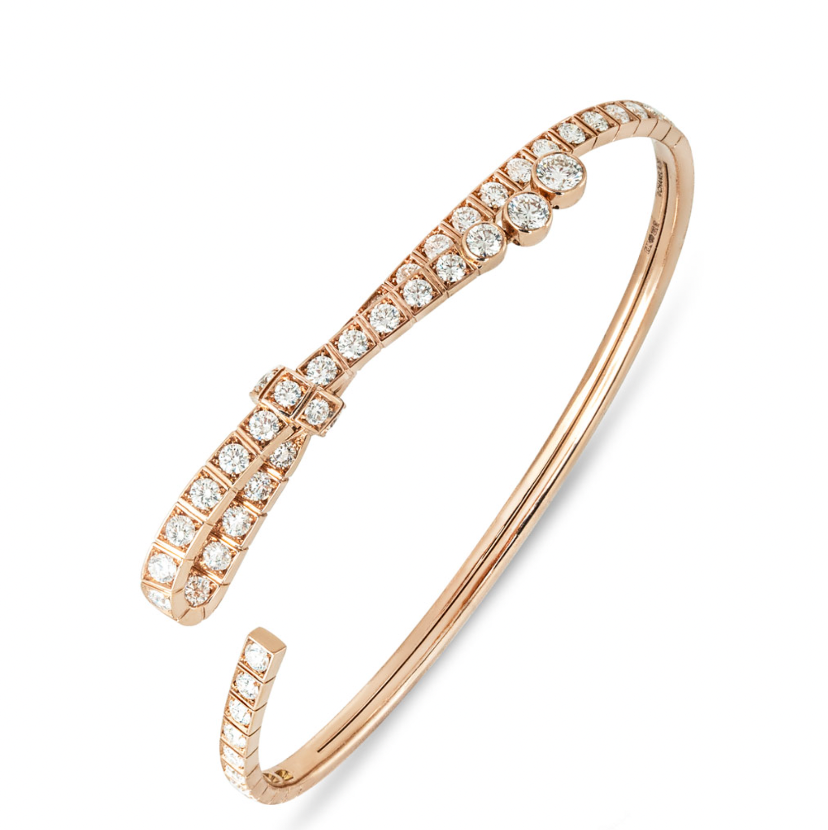Chane Rose Gold Diamond Set Ruban Bracelet