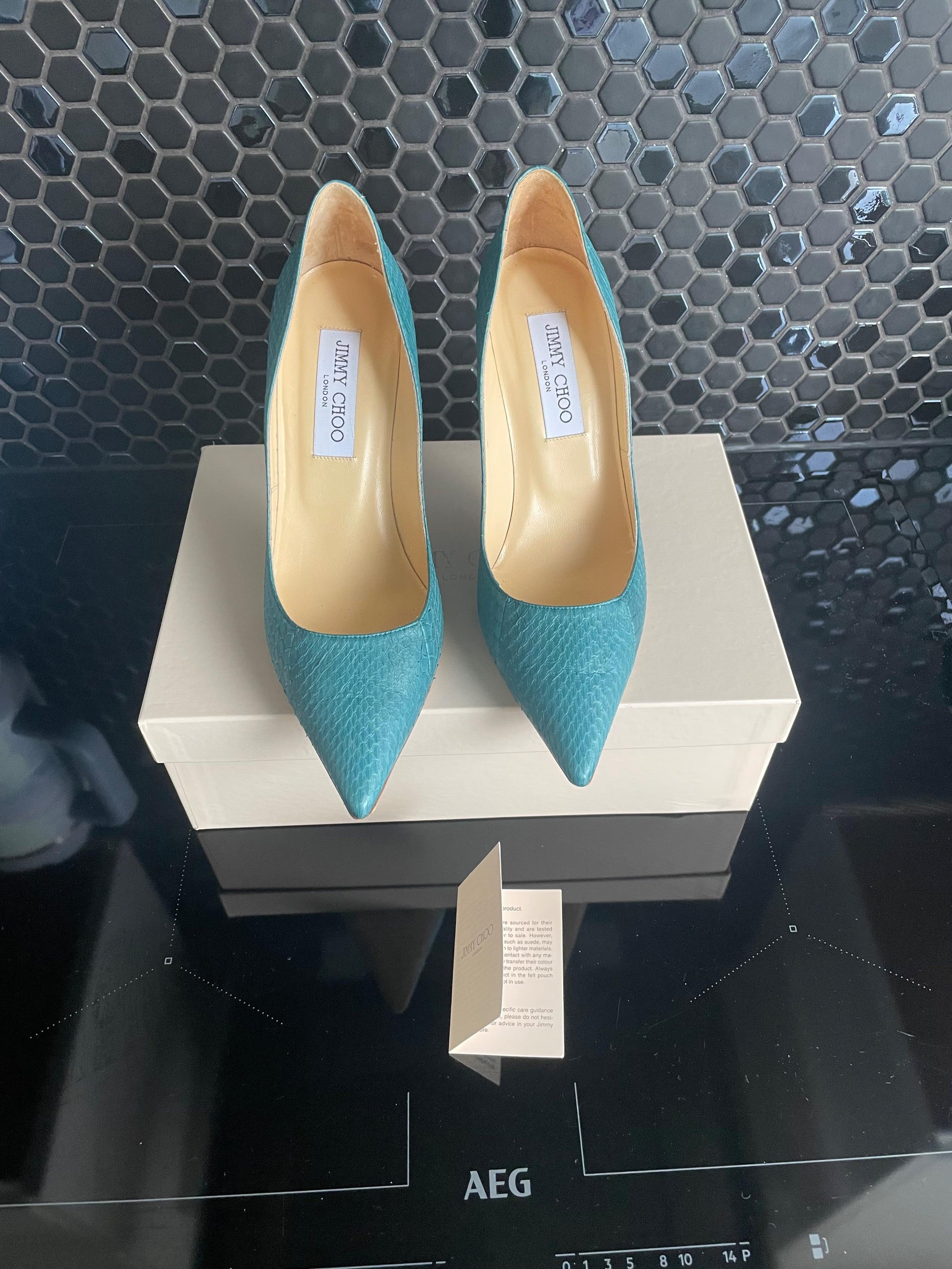 Jimmy Choo Blue Elaphe Matt Pumps