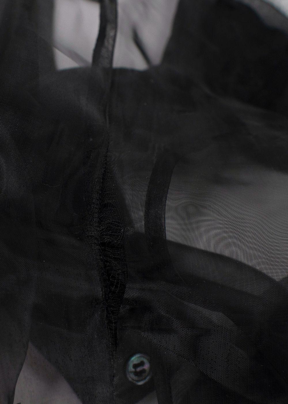 Staud Black Sheer Organza Hendrix Shirt and Bralette