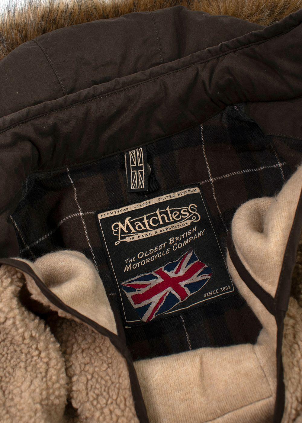 Matchless Waxed Cotton Biker Jacket with Fur Hood