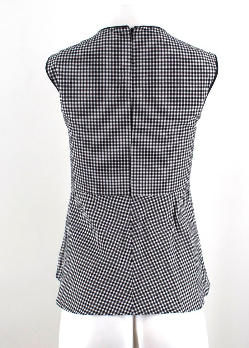 Pinko Gingham Sleeveless Tie-front Top