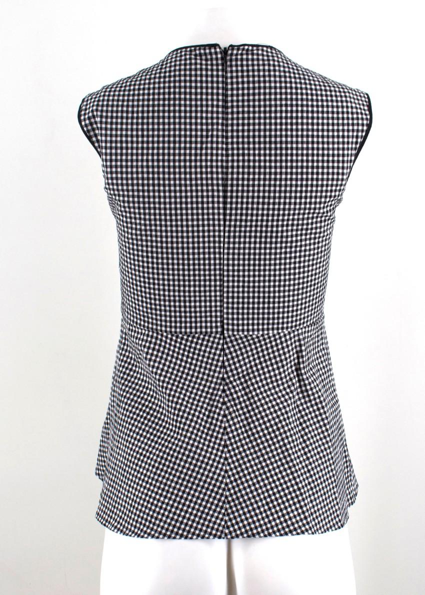 Pinko Gingham Sleeveless Tie-front Top