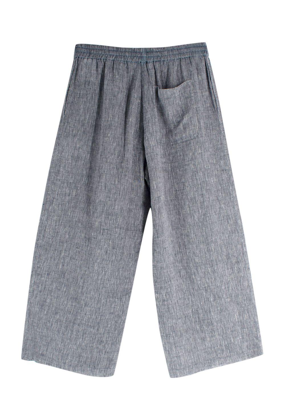 Dior Blue Linen Wide Leg Trousers