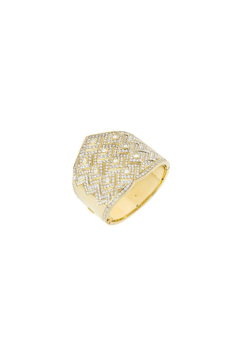 18ct yellow gold & diamond cuff bracelet 15.00ct TDW