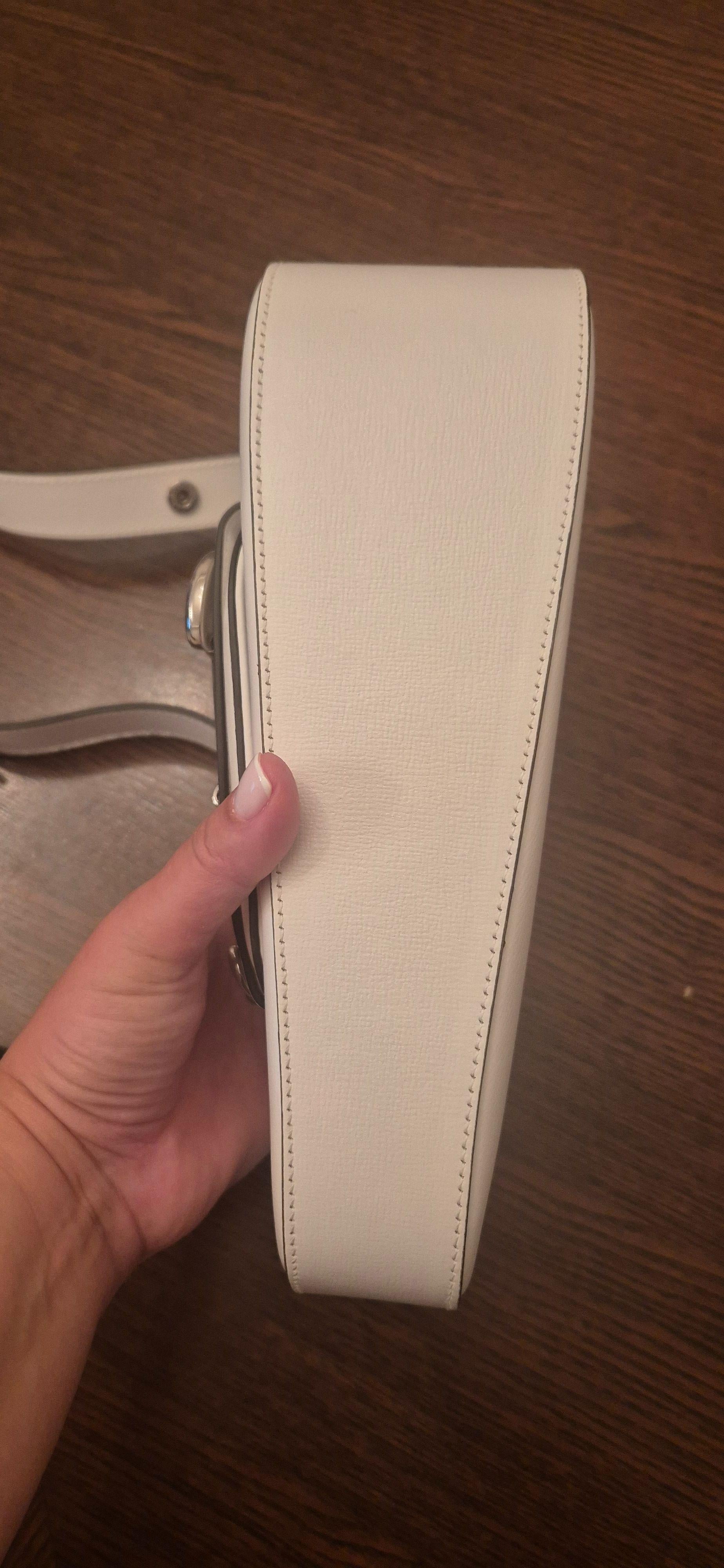 Gucci White Leather Horsebit 1955