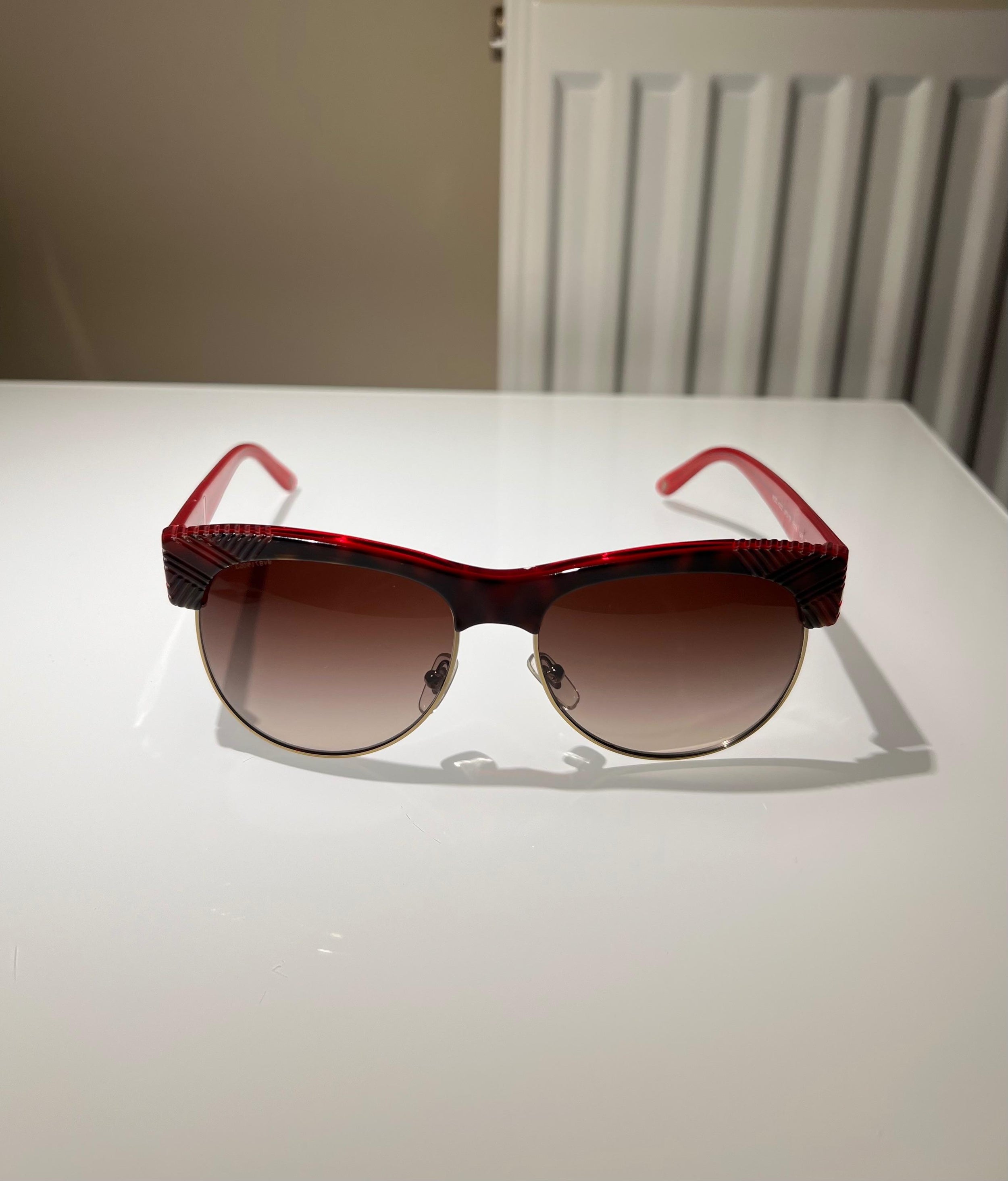 Versace Red Half Rim Sunglasses