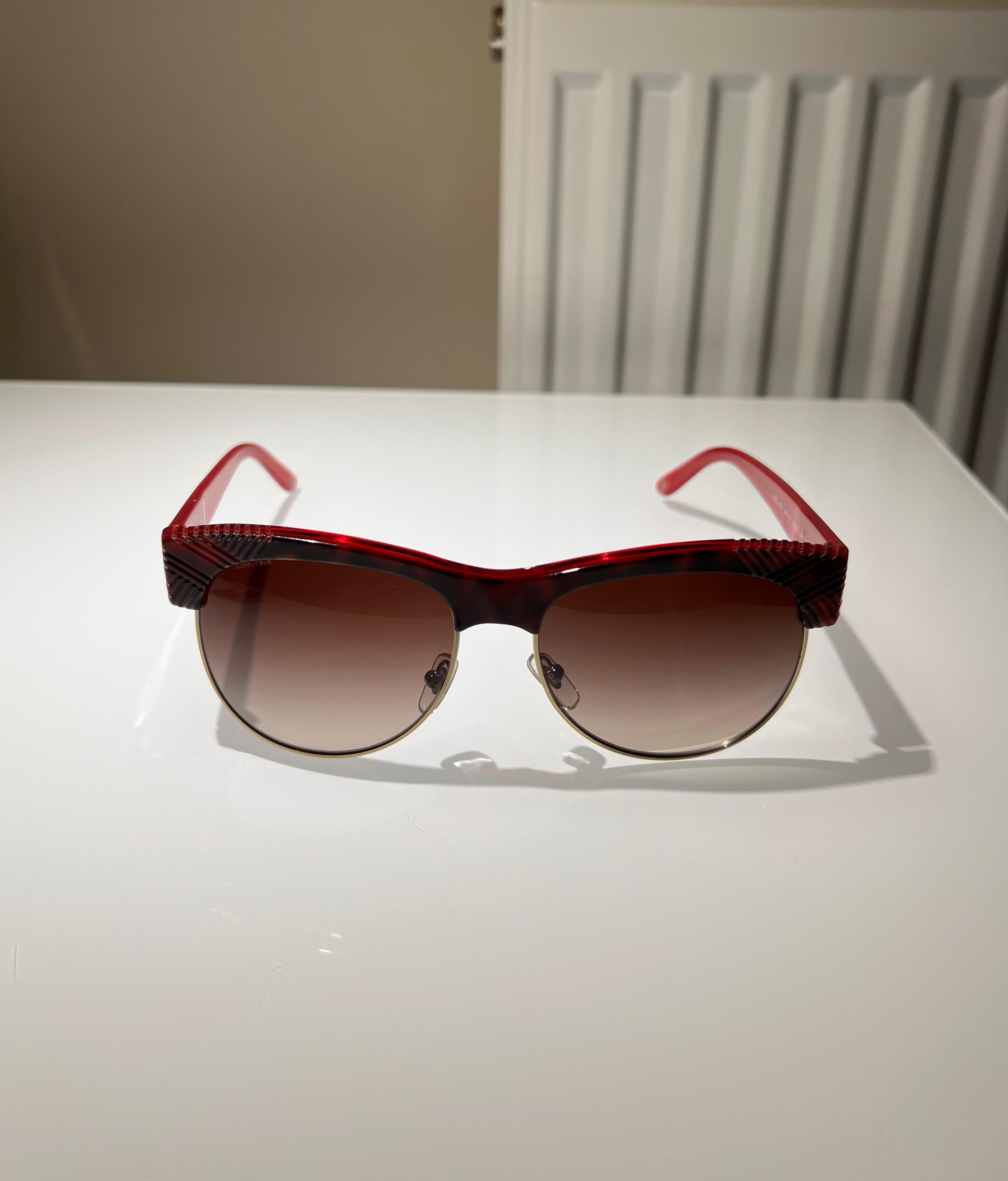 Versace Red Half Rim Sunglasses