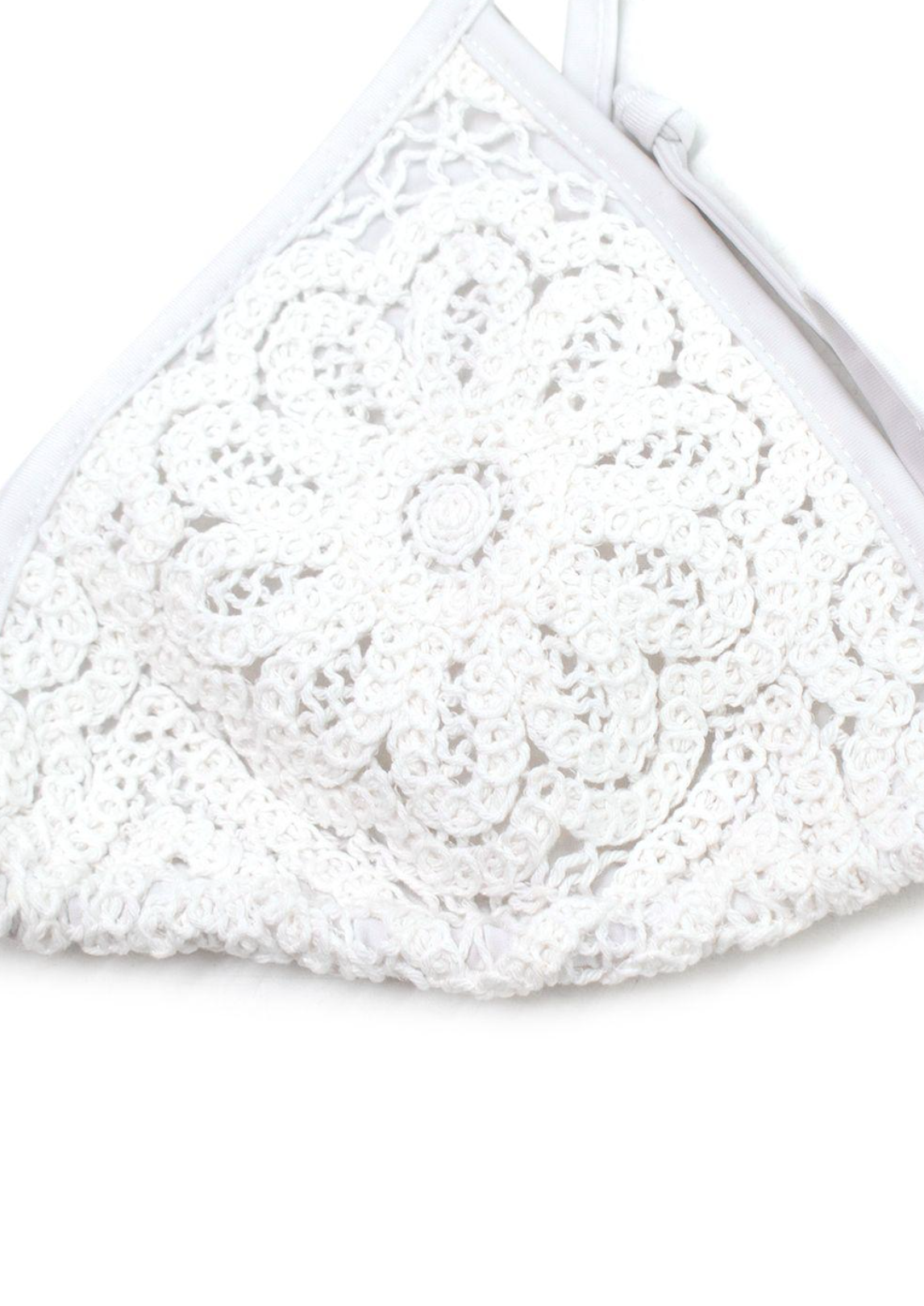 Borgo De Nor x Talia Collins White Crochet Divona Tie Bikini