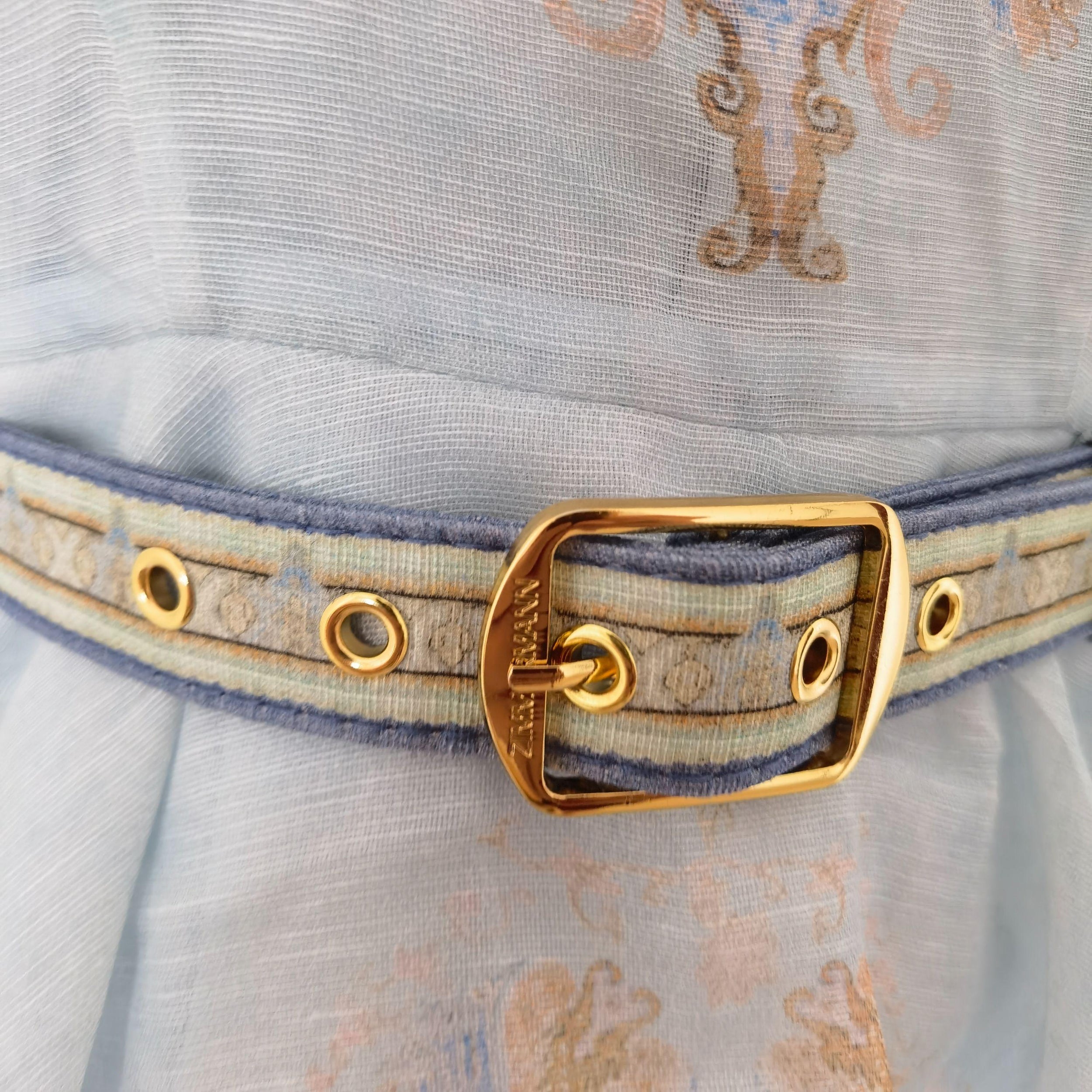 Paisley Linen And Organza Dress
