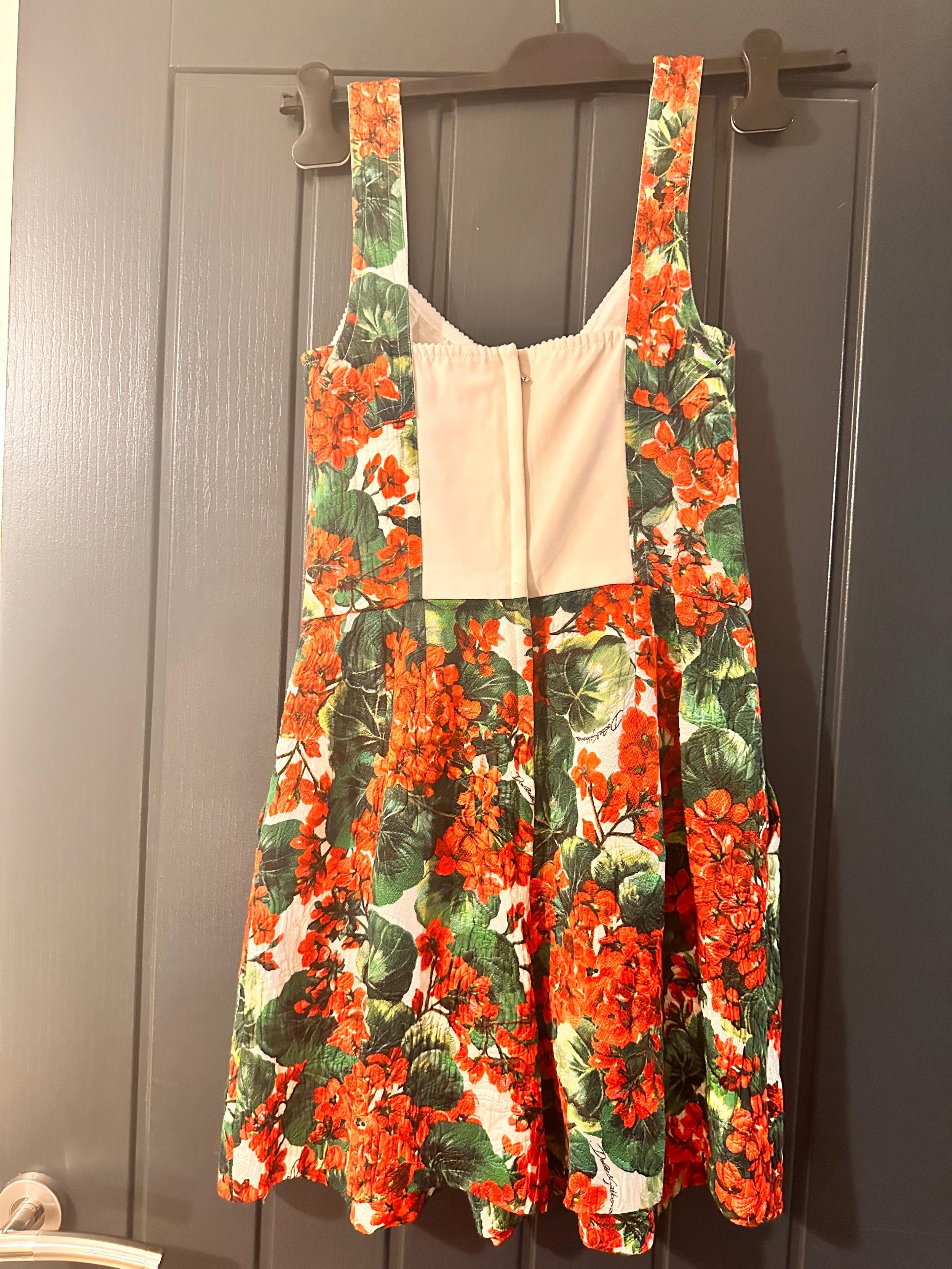 Red Geranium Printed Cotton Blend Playsuit