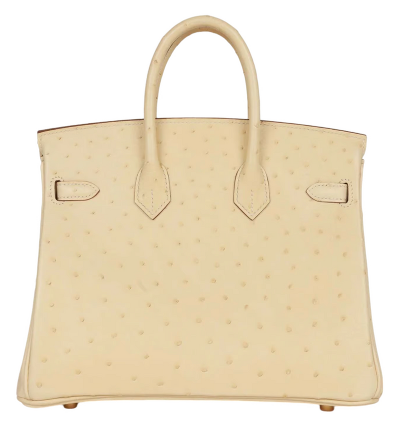 Hermès Birkin 25 Autruche Vanille Gold Hardware