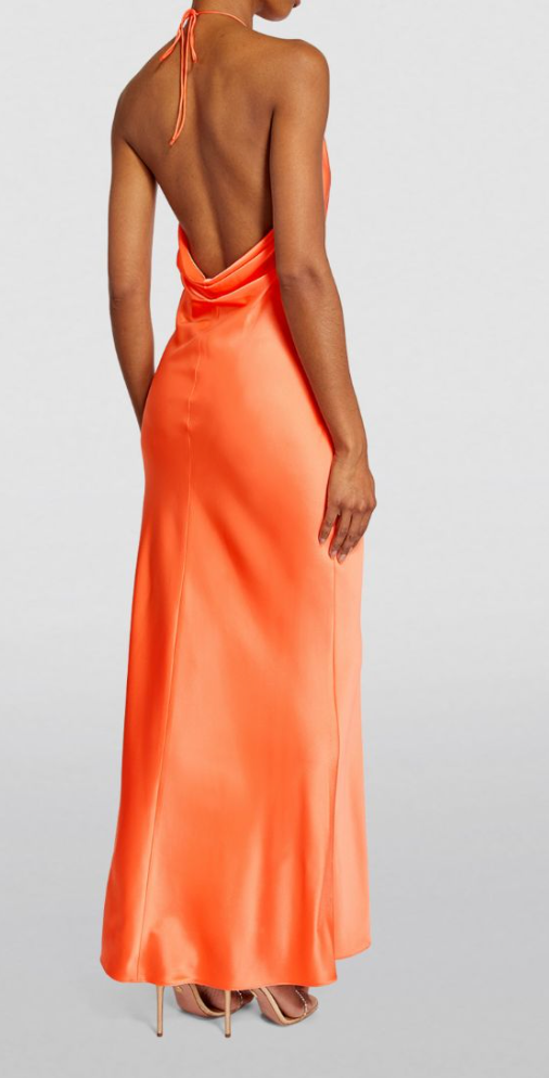Alice + Olivia Coral Zumi Halterneck Maxi Dress