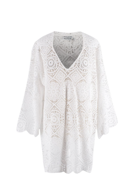 Borgo De Nor White Crochet Divona Brea Dress