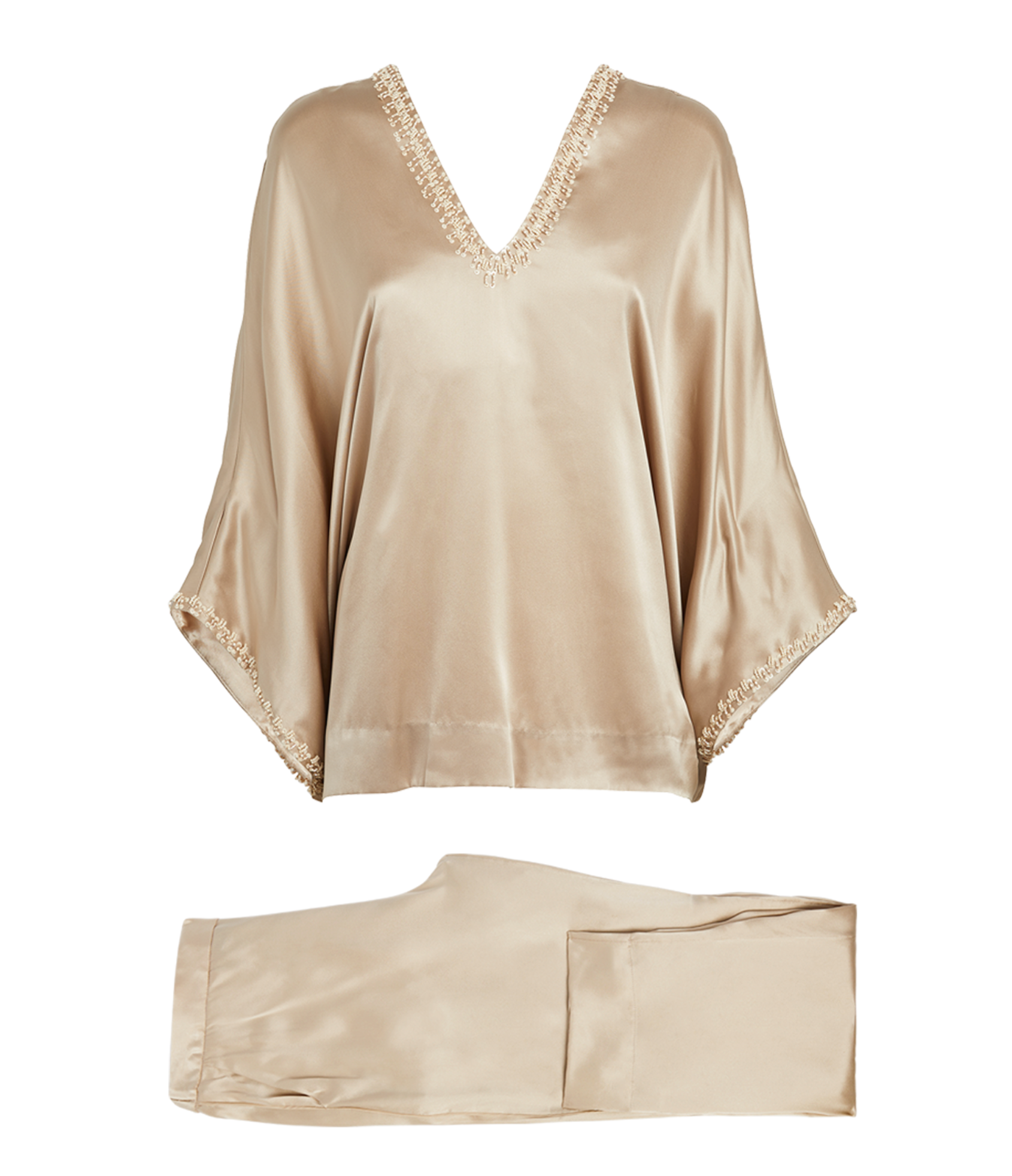Natori Key Essentials Silk Two-Piece Pajama Set