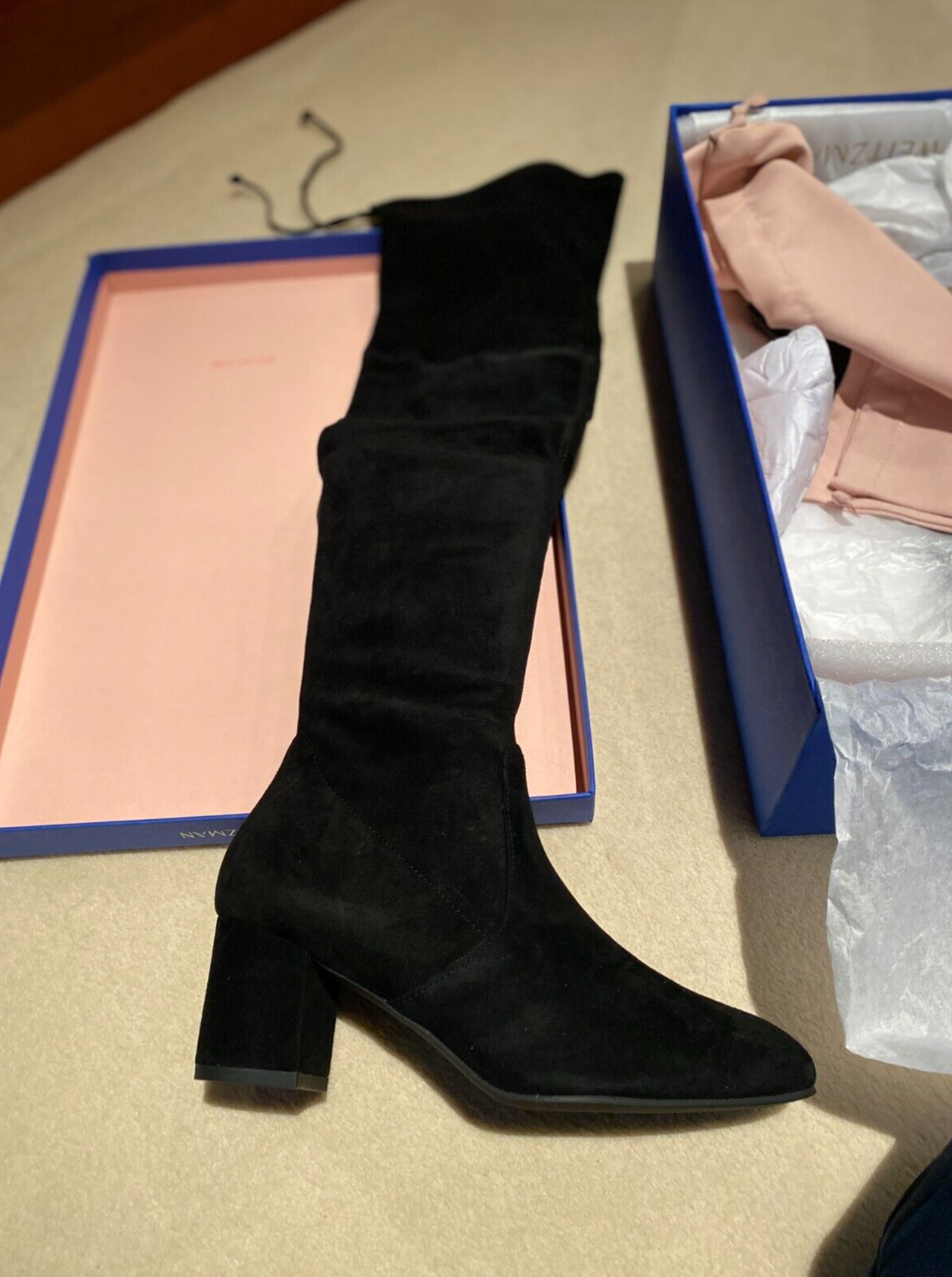 Black Suede OTK Boots