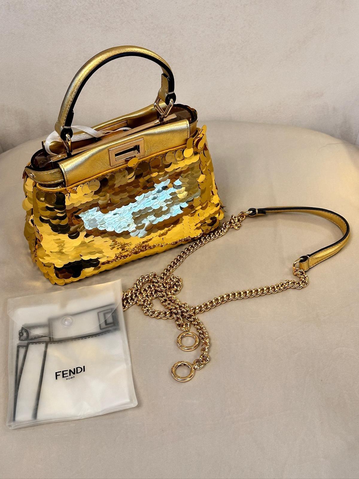Fendi Gold Sequin Peekaboo