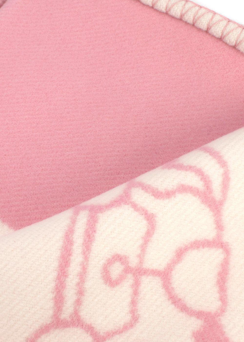 Hermes Pink Wool and Cashmere Adada Avalon Baby Blanket