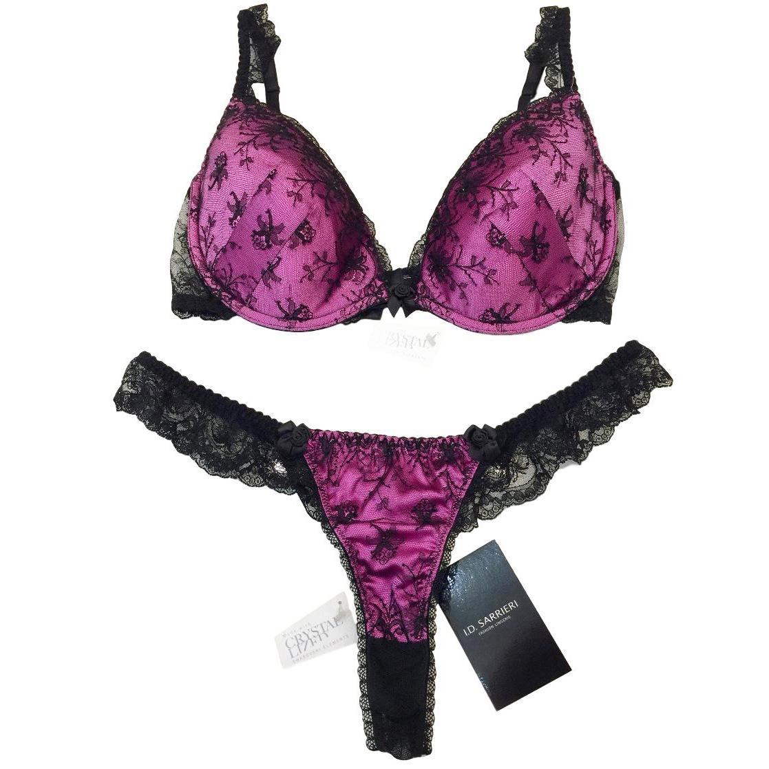 I.D Sarrieri Chantilly Lace & Swarovski Crystal Plunge Bra Set