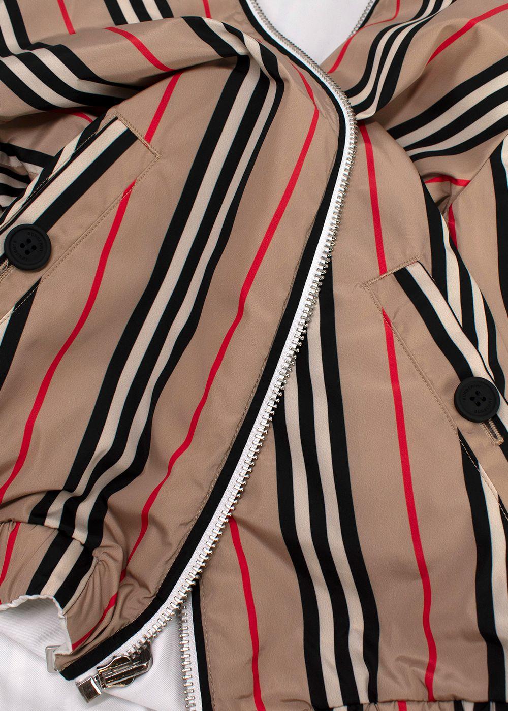 white sports coat with Burberry print