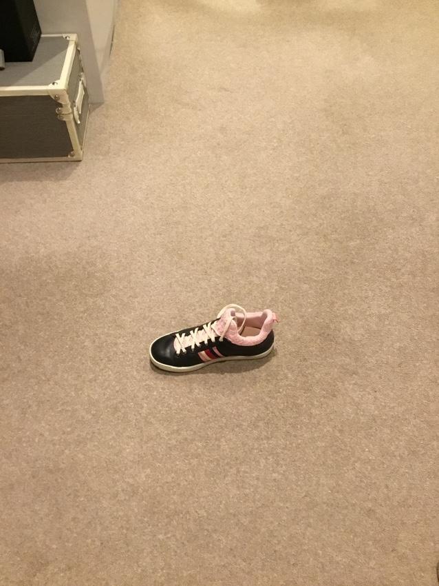 Gucci pink web lace black leather trainers