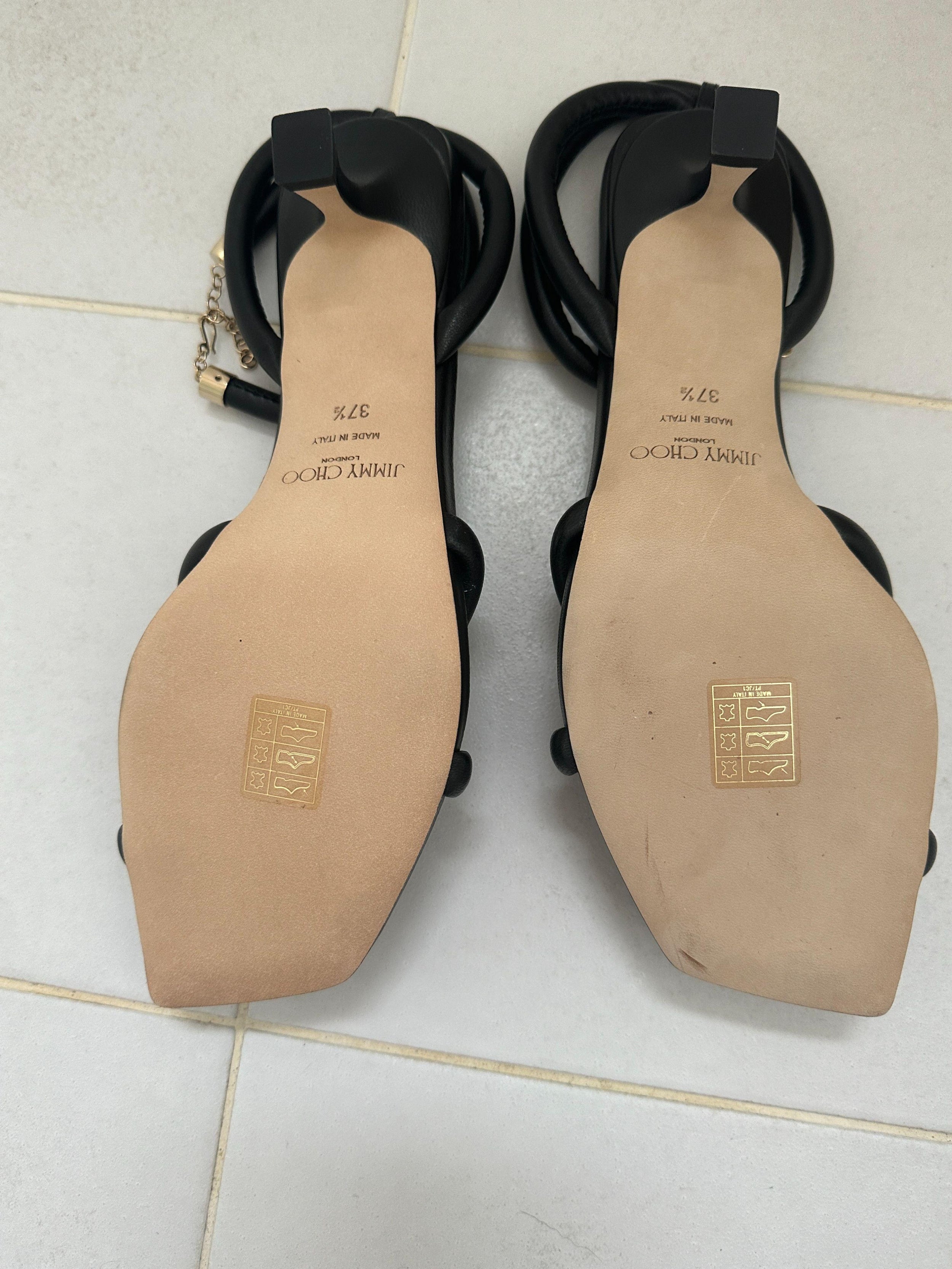 Jimmy Choo Black Fort 50 Knotted Sandals