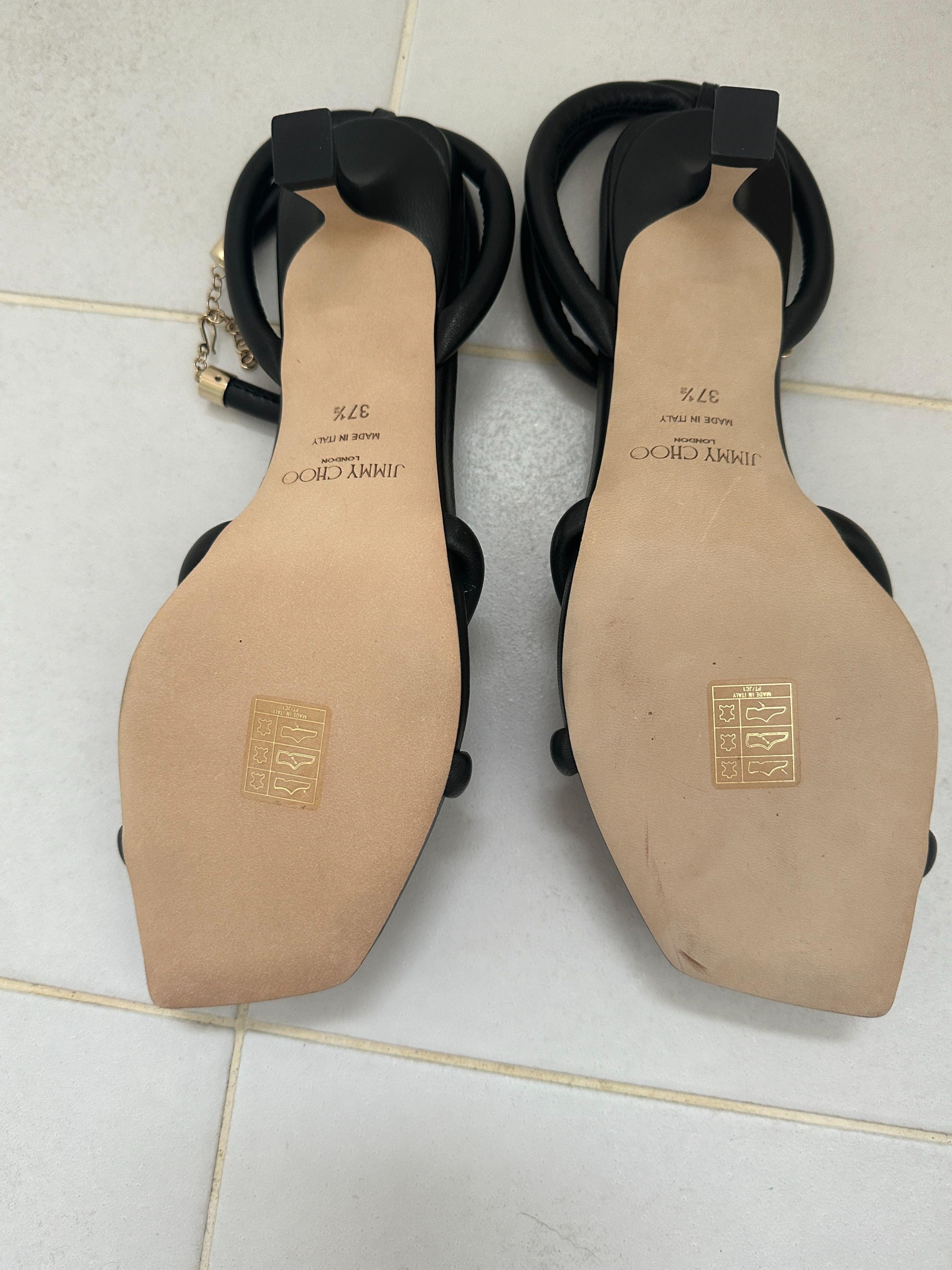 Jimmy Choo Black Fort 50 Knotted Sandals