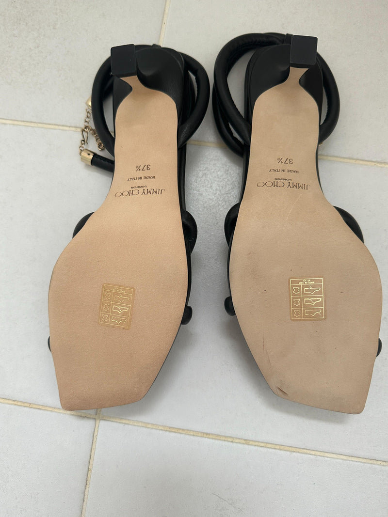 Jimmy Choo Black Fort 50 Knotted Sandals