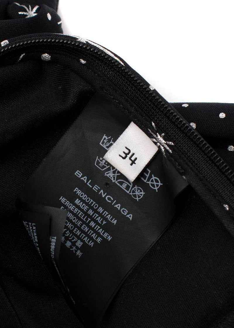 Balenciaga Runway Black Spandex Sparkle Print Top & Pants