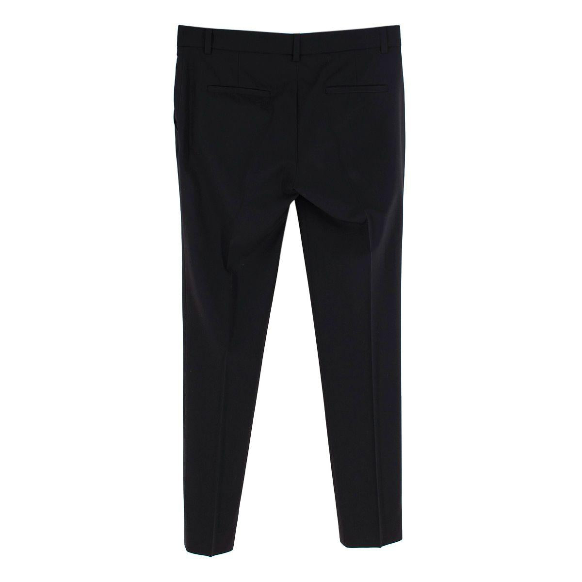 The Row Black Fine Wool-Silk Cigarette Pants
