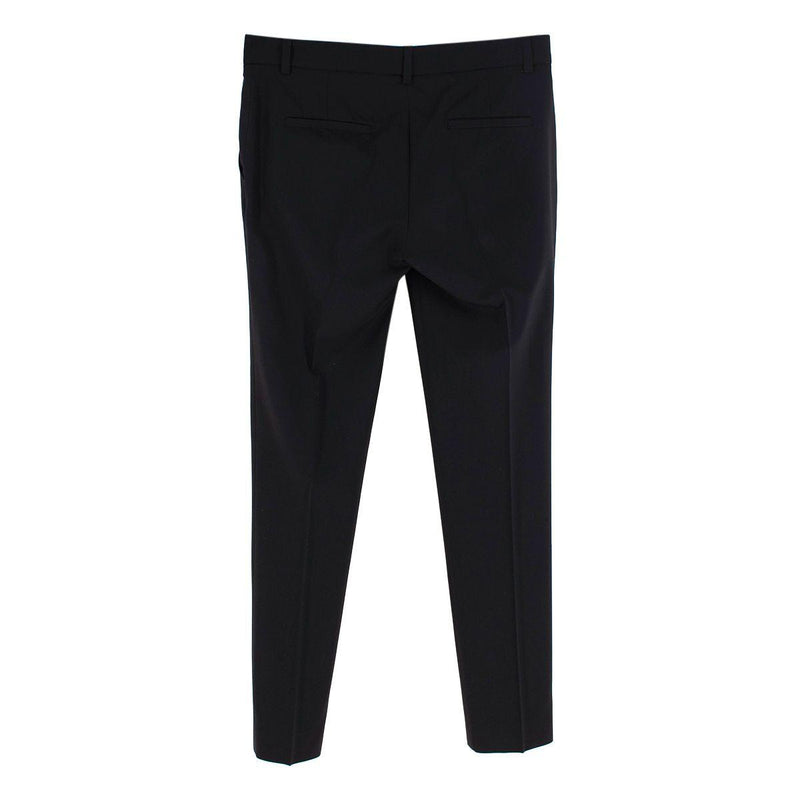 The Row Black Fine Wool-Silk Cigarette Pants