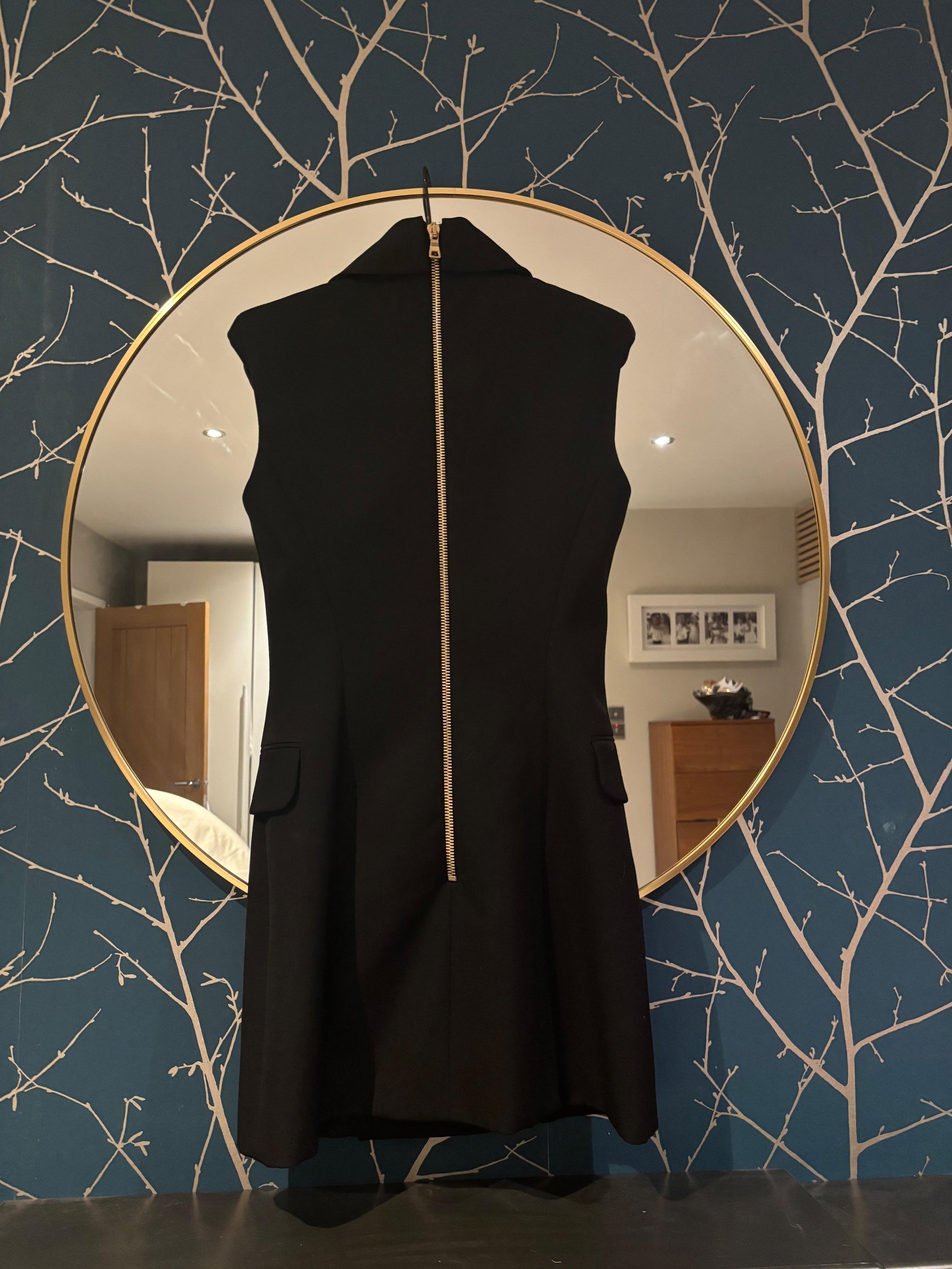 Balmain Black Sleeveless Blazer Dress