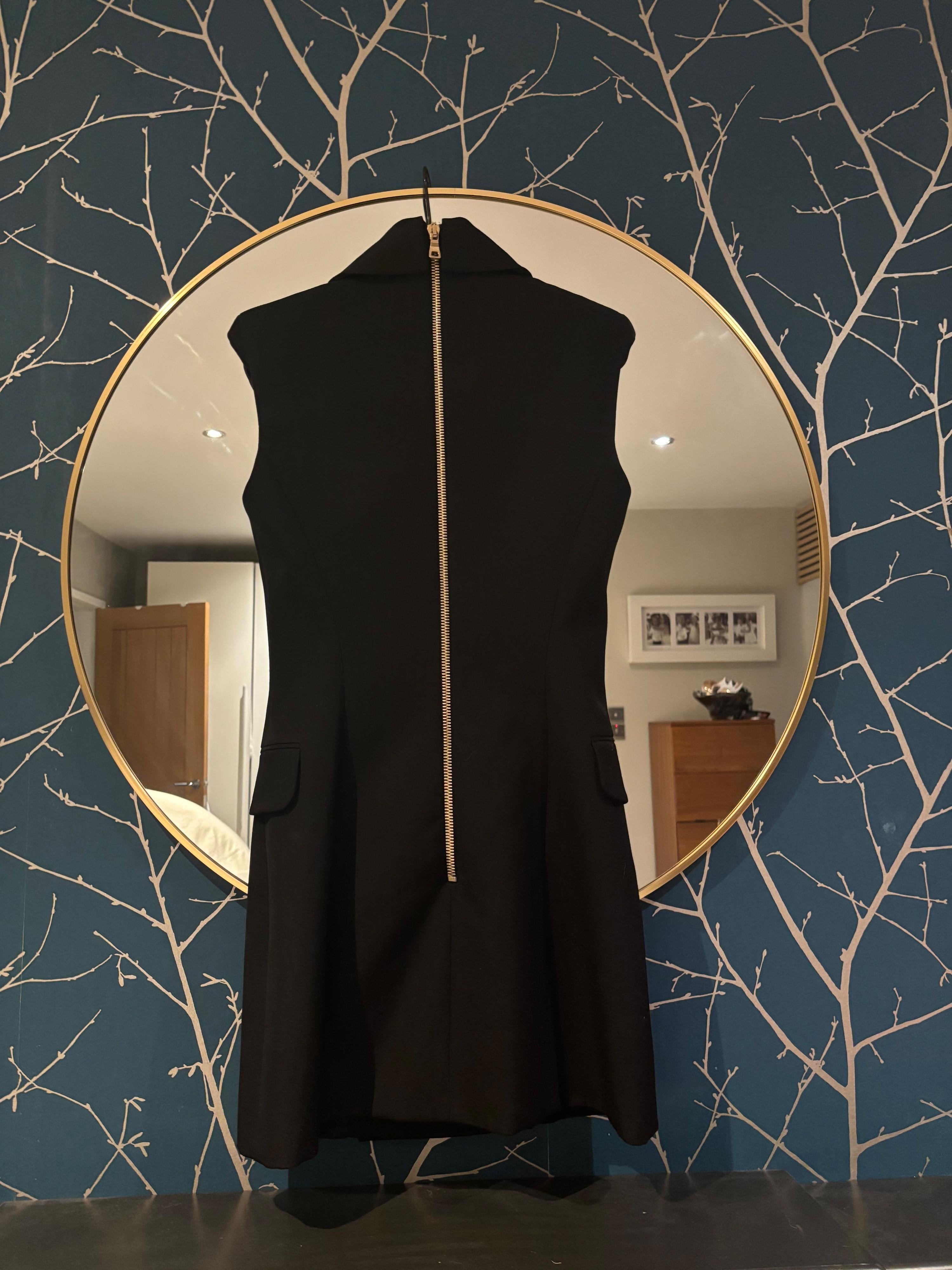 Balmain Black Sleeveless Blazer Dress