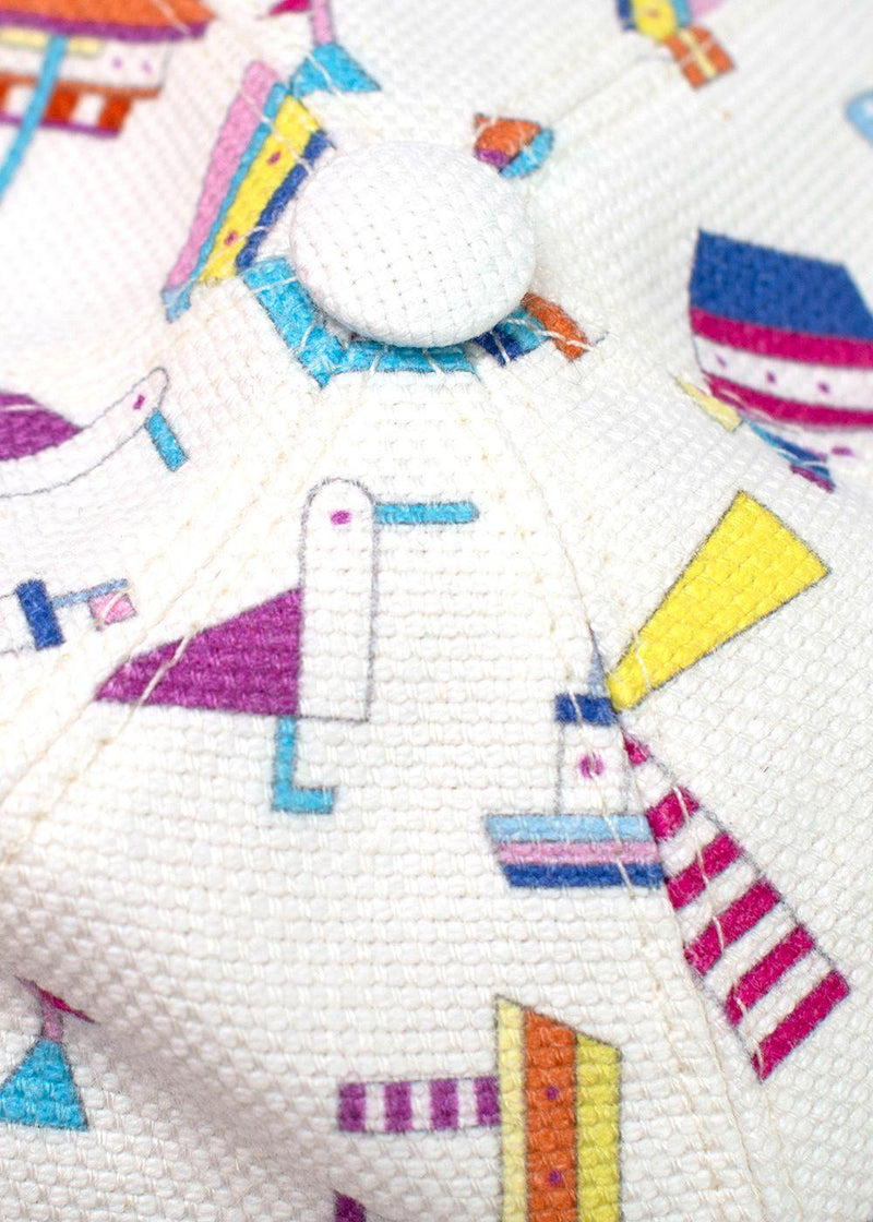 Hermes White Canvas Petit Chalutier Kid's Cap