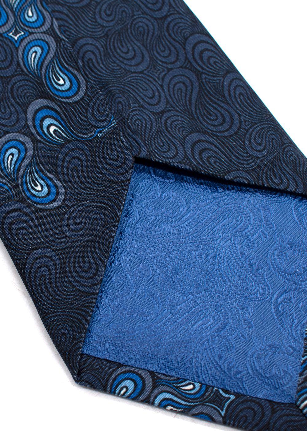 Turnbull Asser Navy Dotted Paisley Pattern Tie