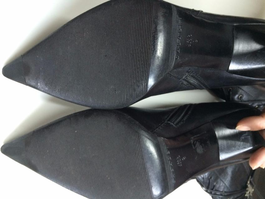 Casadei Black Leather Knee High Stilleto Lace Up Boots