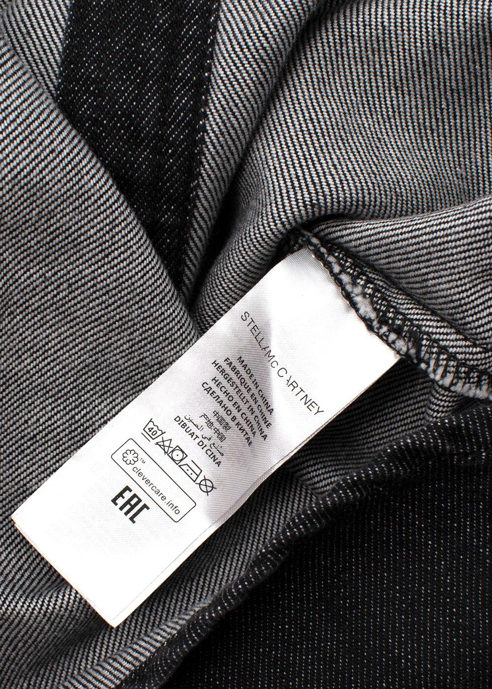 Charcoal Grey Denim Shirt With  Cactus Embroidery
