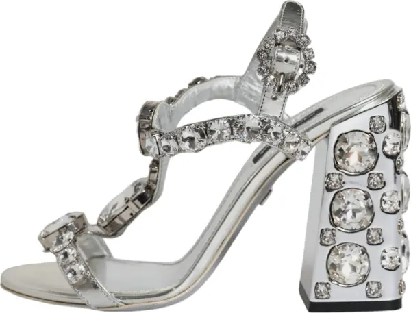 Dolce & Gabbana Embellished Silver Sandals