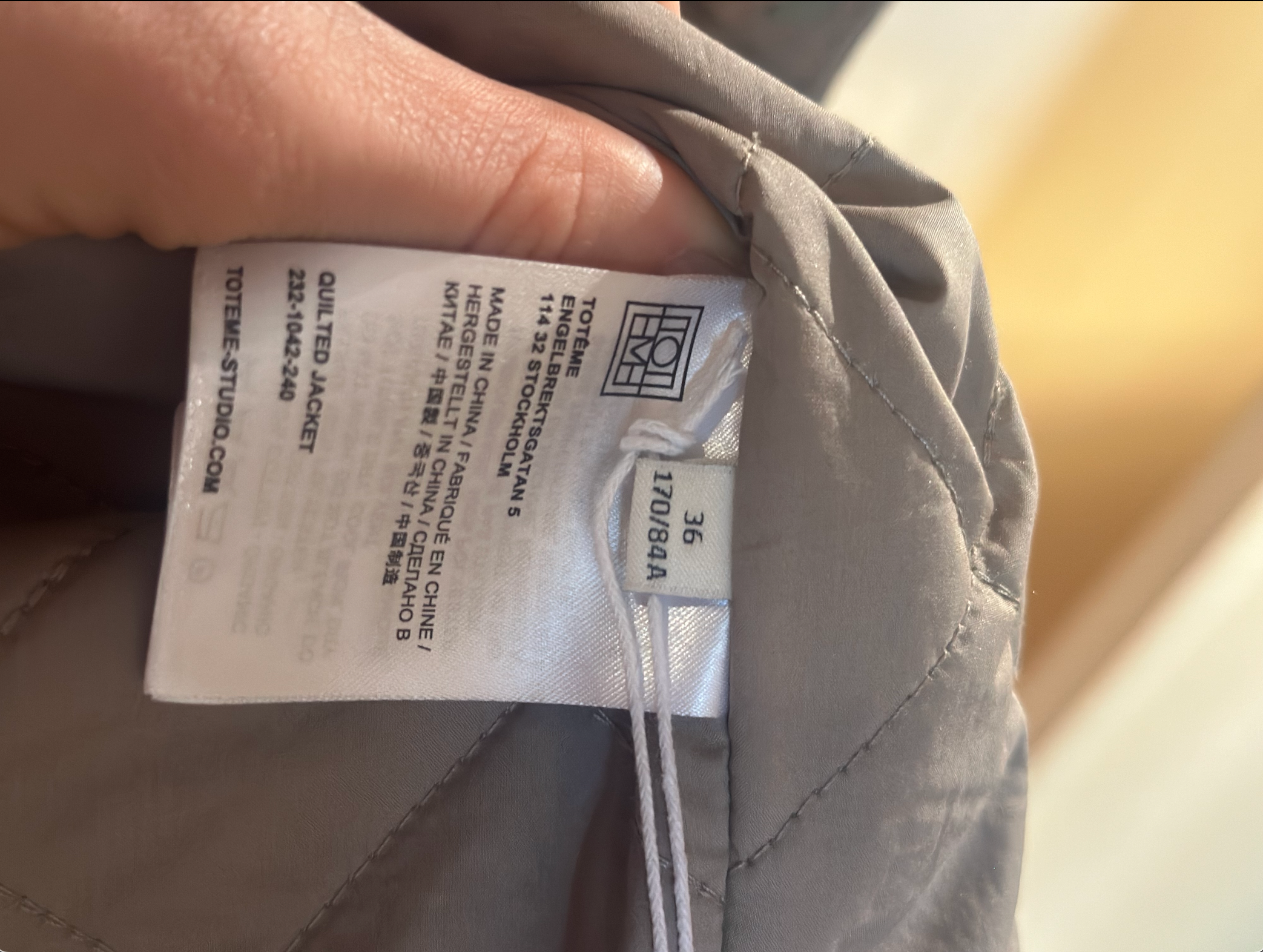 Toteme Sand Quilted Jacket