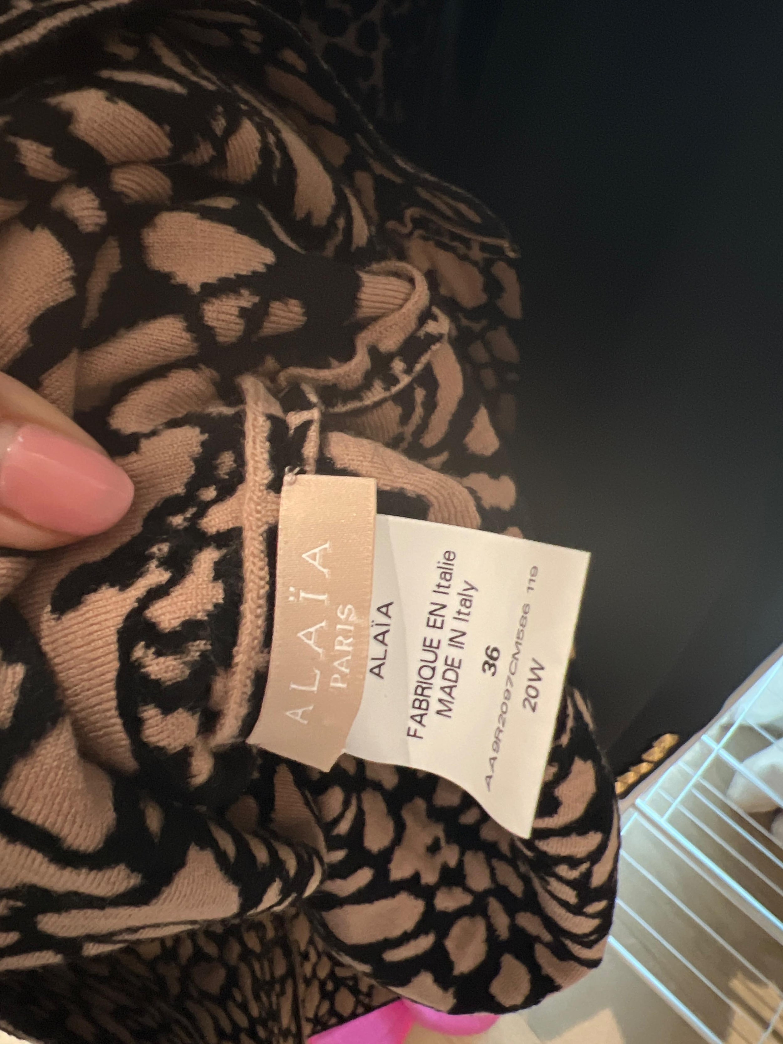 leopard print intarsia knit skater dress