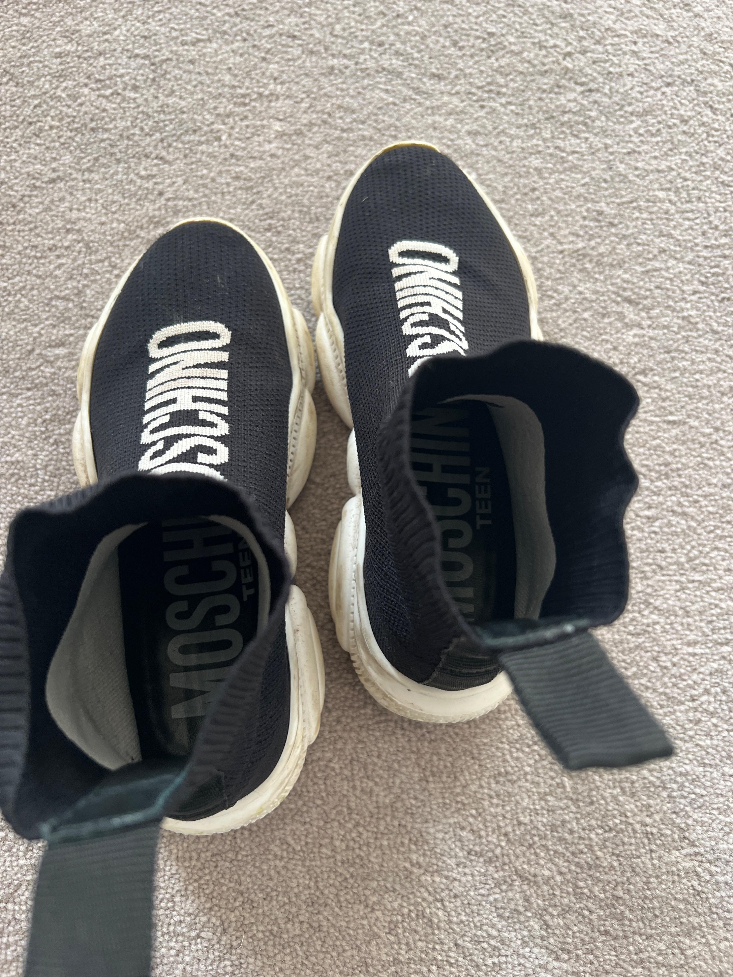 Moschino Kid's Black Sock Trainers