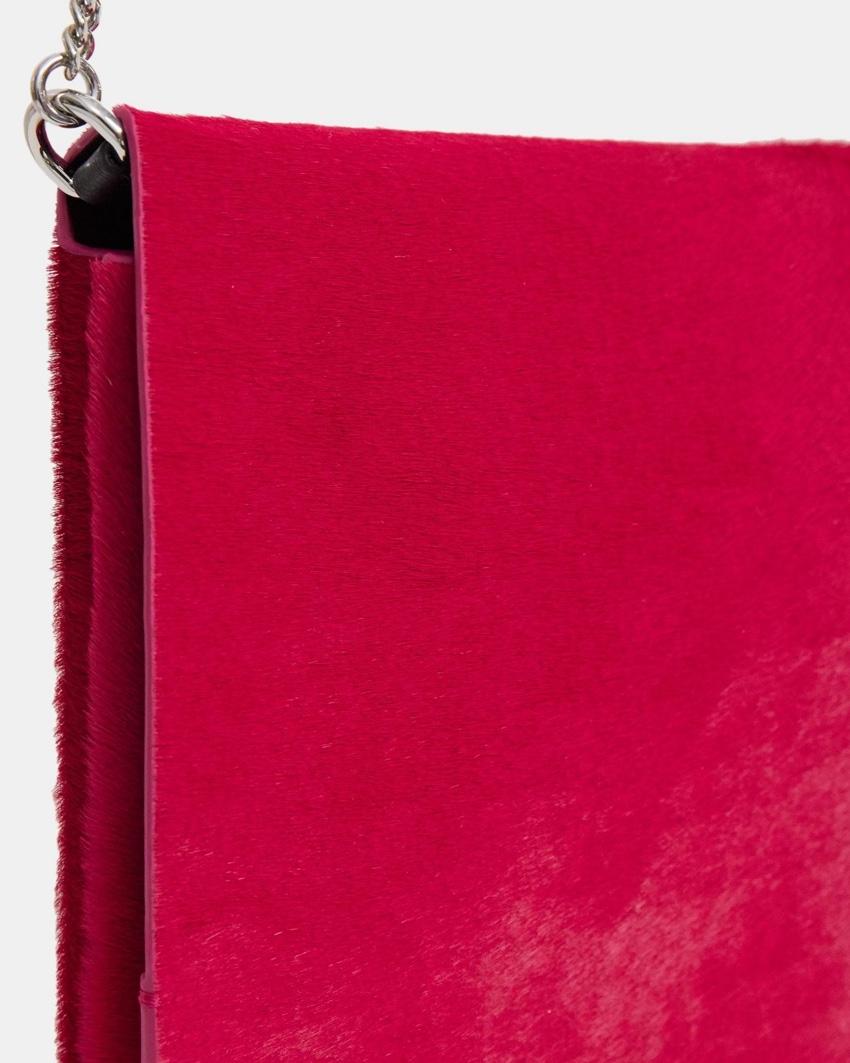 Theory Hot Pink Calf Hair Chain Clutch