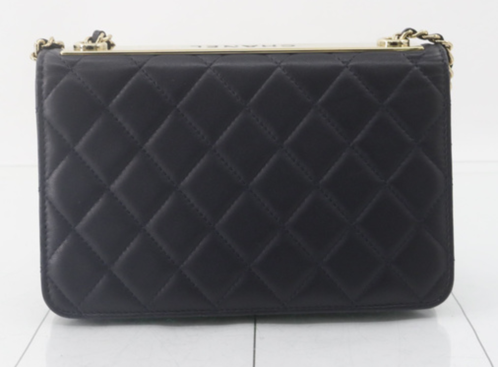 Chanel Quilted Black Leather Mini Flap Bag with Gold Tone Hardware