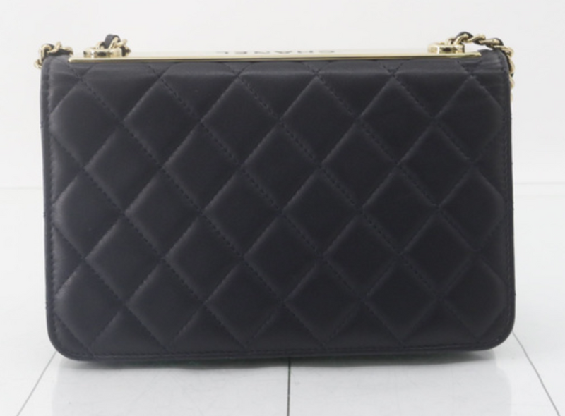Chanel Quilted Black Leather Mini Flap Bag with Gold Tone Hardware