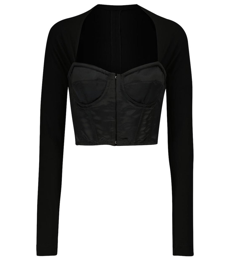 Black Square Neck Corset Top