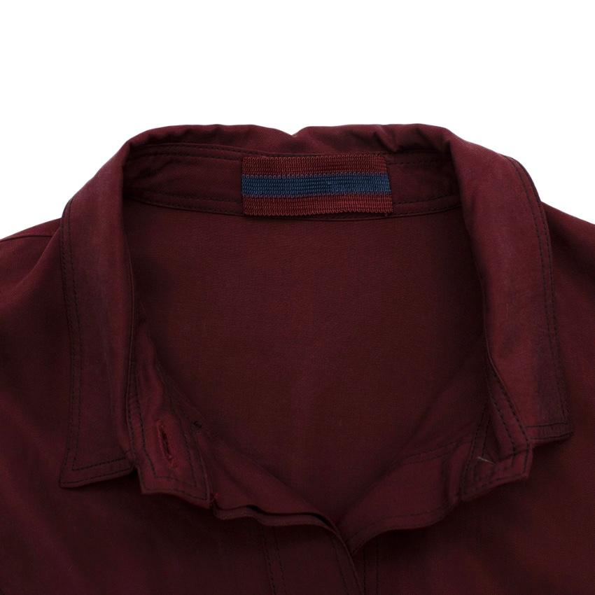 Albus Lumen Burgundy Sabrina Waist-tie Twill Shirtdress