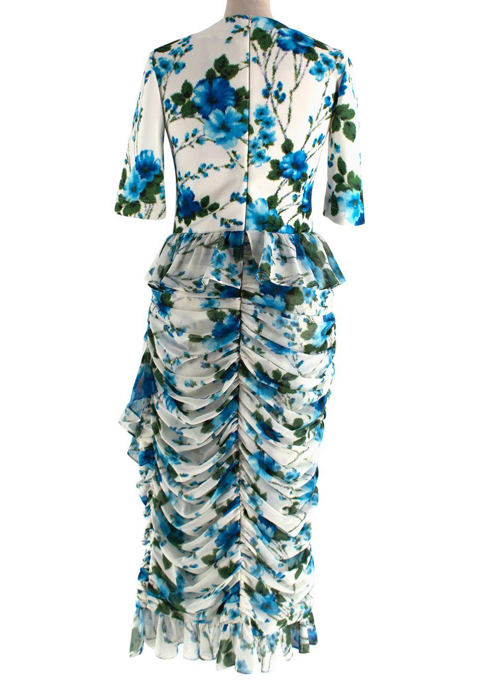 Richard Quinn Ruffled Floral-print Crepe De Chine and Jersey Dress