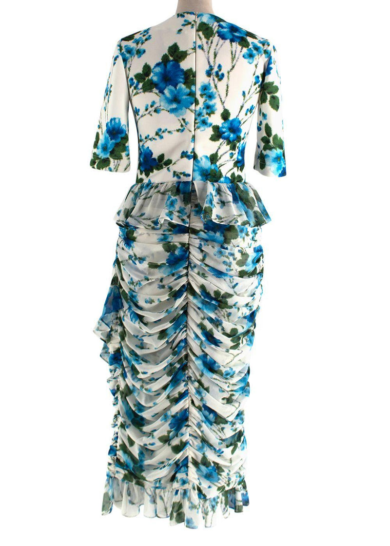 Richard Quinn Ruffled Floral-print Crepe De Chine and Jersey Dress