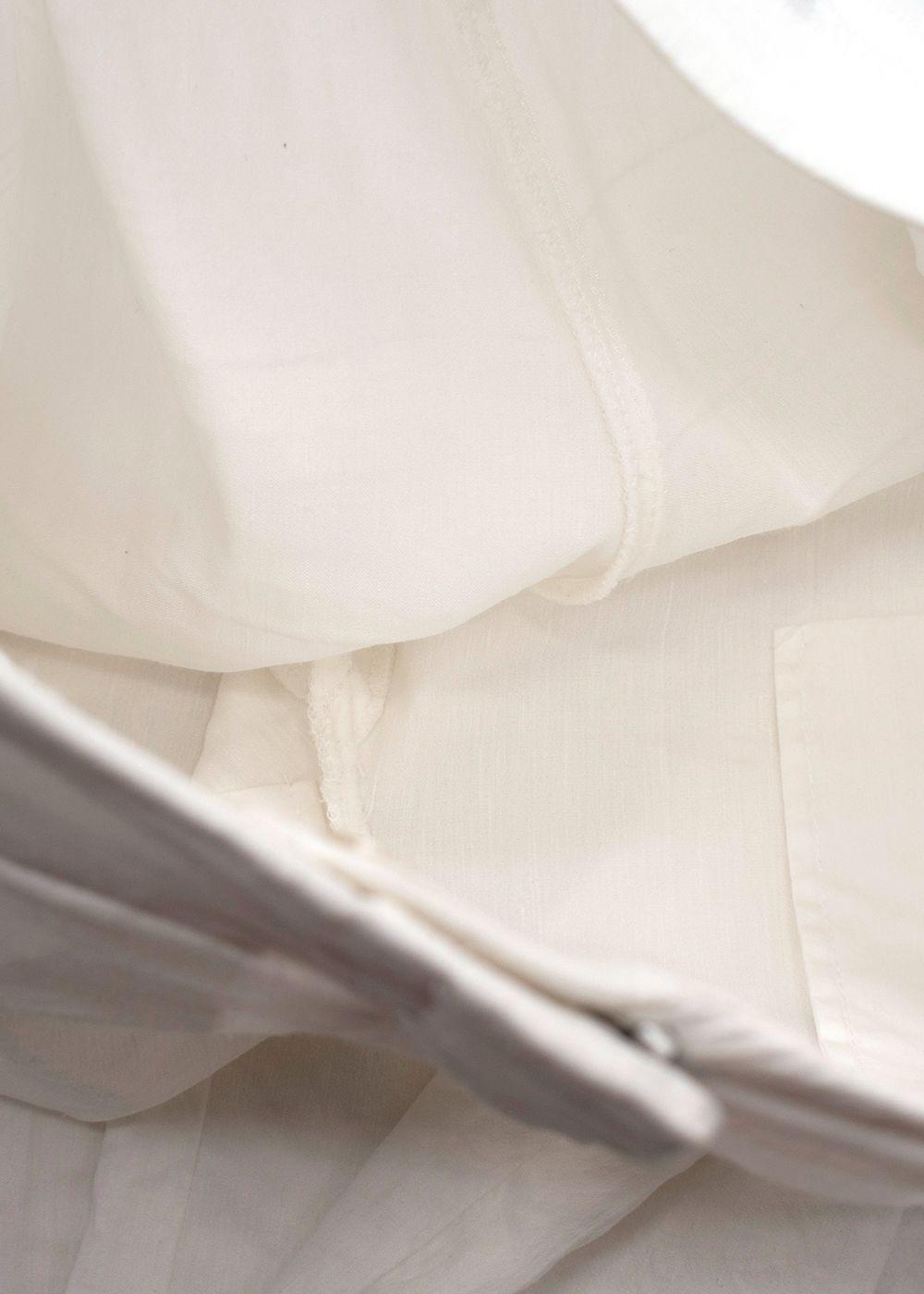 Theory White Linen Blend Cropped Trouser